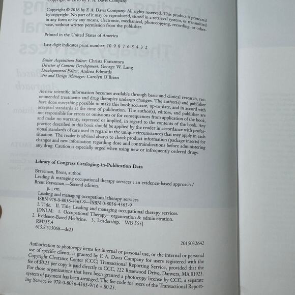 Leading & Managing Occupational Therapy Services Second Edition Text Book - Picture 5 of 5